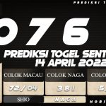 PREDIKSI TOGEL SENTOSA 4D 14 APRIL 2022